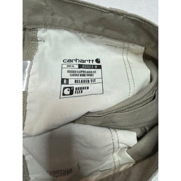 Carhartt Rugged Flex Relaxed Fit Canvas Work Short Mens Size 40 Tan Cargo New - Picture 7 of 9